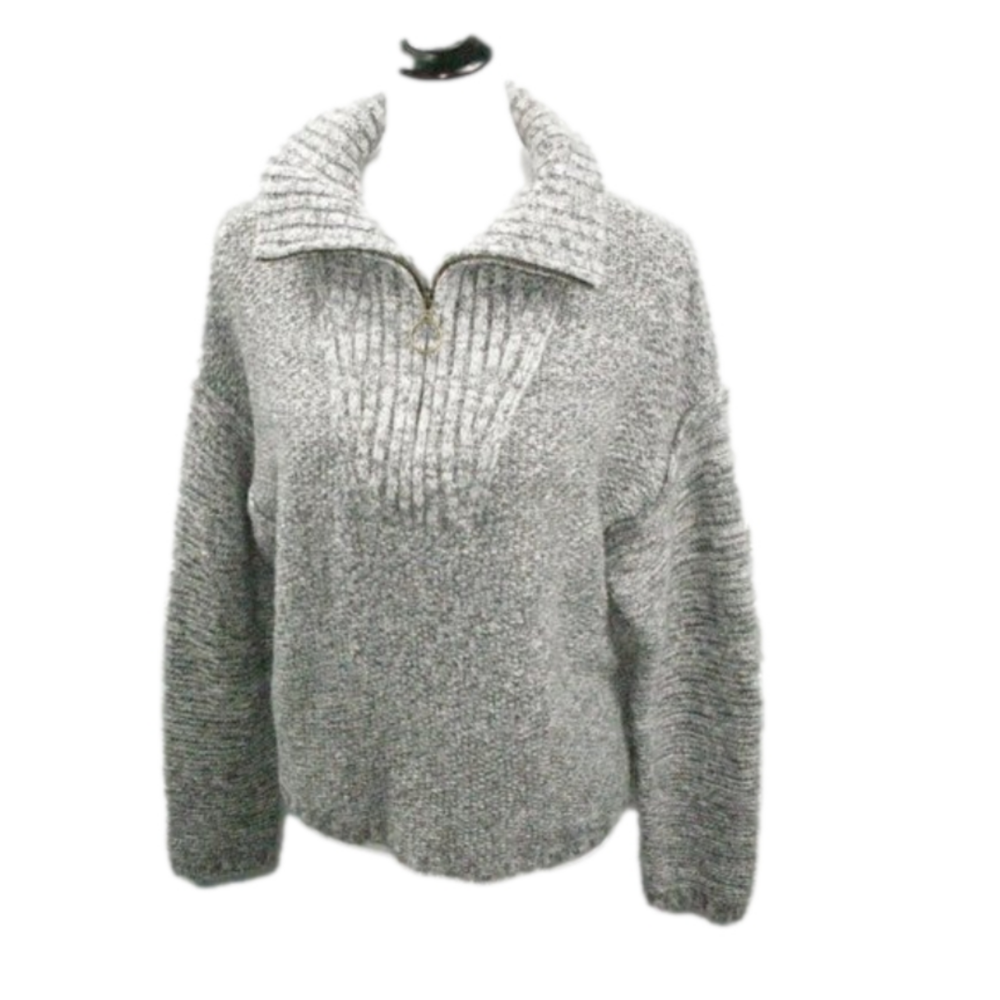Universal Thread Gray Partial Zip Front Sweater S… - image 2